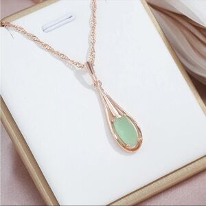 ⭐️ New Unique retro chalcedony zircon drop necklace